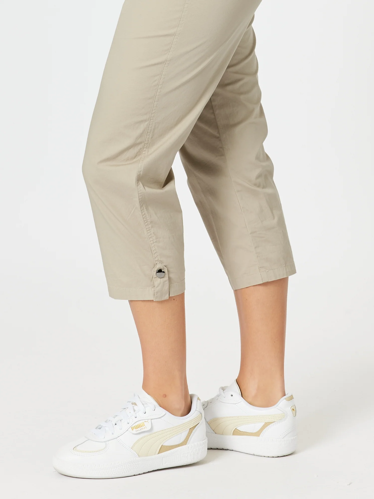Santorini Cropped Cotton Pant - Natural