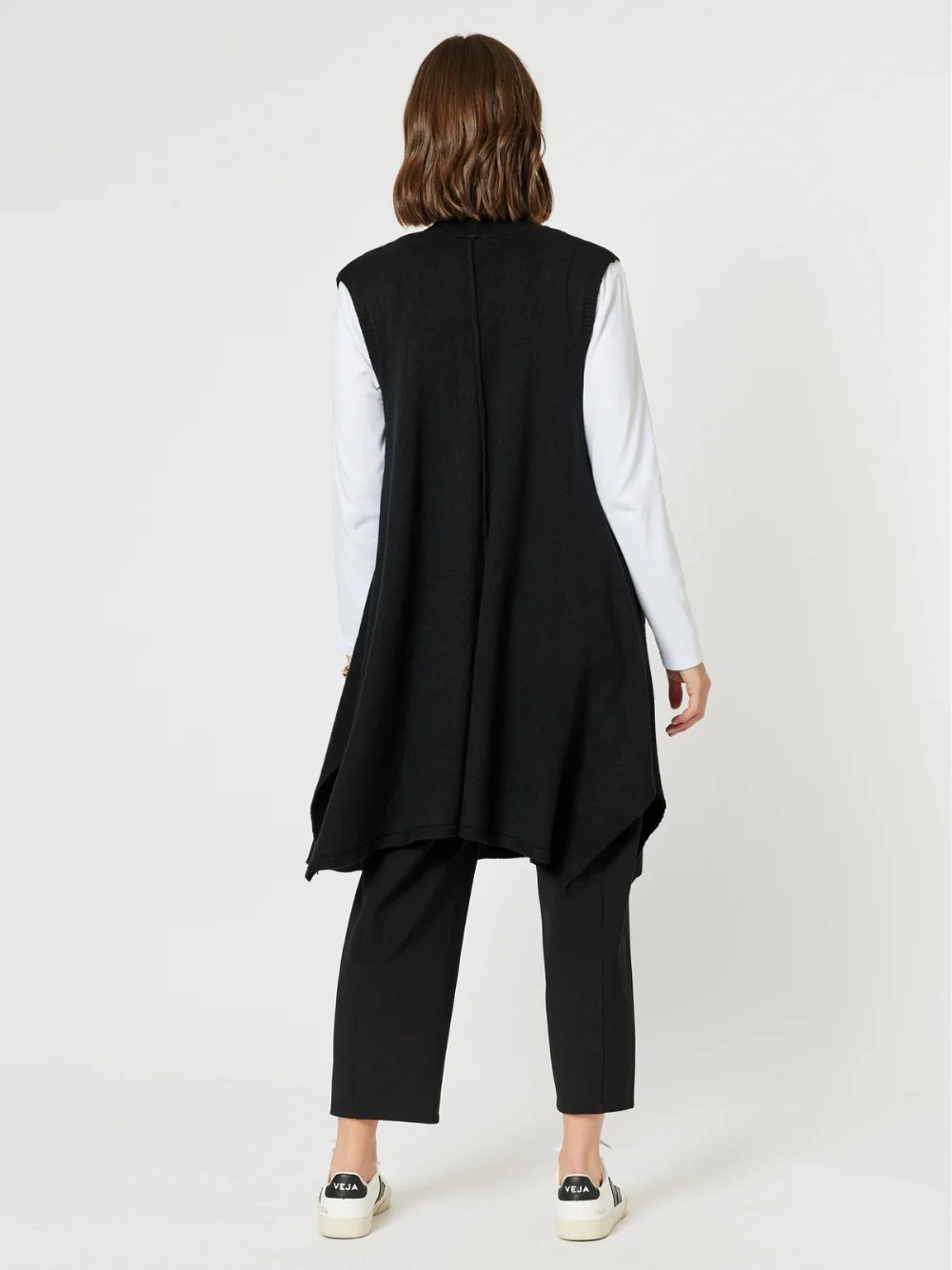 Casa Longline Knit Vest - Black