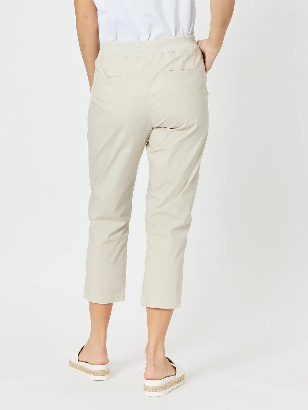 Santorini Cotton Capri Pant - Stone