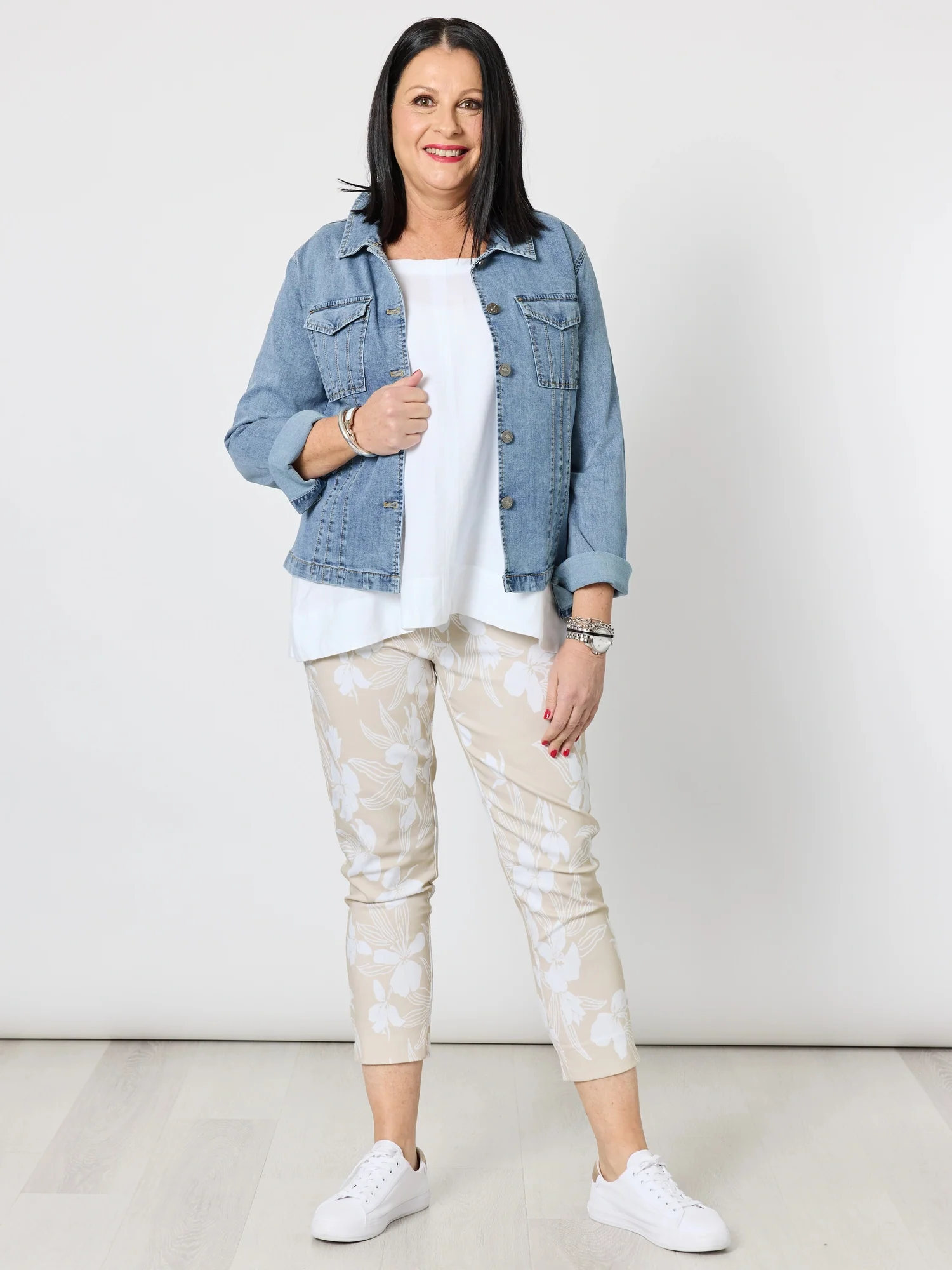 Morro Bay Floral Print Pant - Natural/White