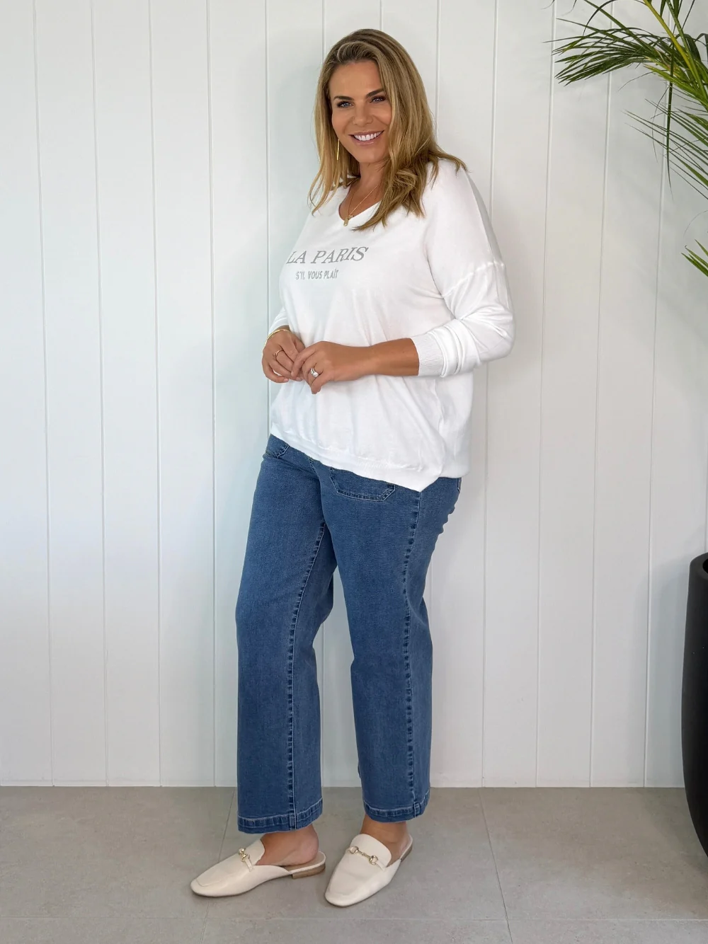 La Paris Knit Top - White