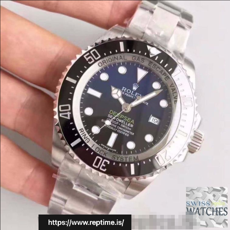 ROLEX DEEPSEA BLACK DIAL STAINLESS STEEL 44MM SWISS REPLICA 116660.4