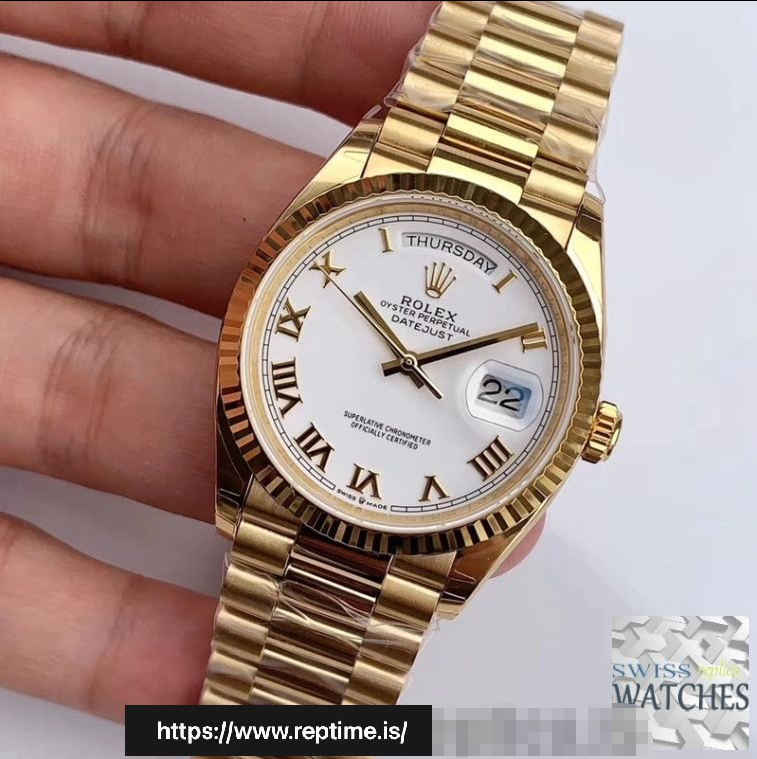 ROLEX DAY DATE WHITE DIAL SAPPHIRE CRYSTAL 36MM SWISS REPLICA m128238.2