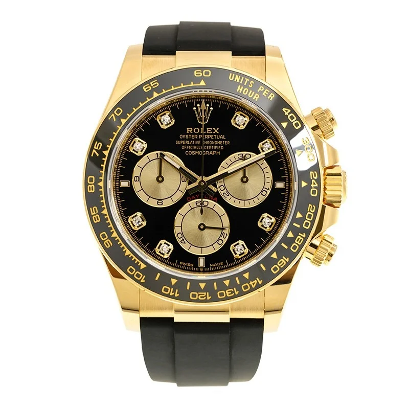 Superclone Rolex Daytona 40 mm Black Dial Yellow Gold 126518LN