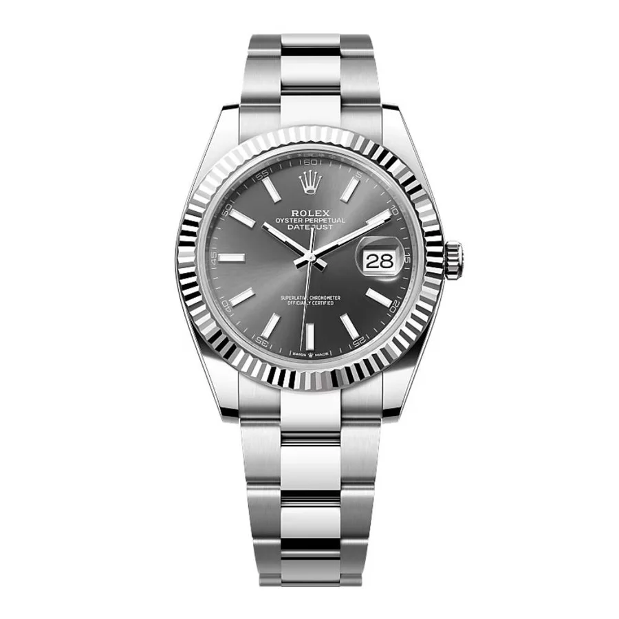 ROLEX DATEJUST GRAY DIAL STAINLESS STEEL 41MM SWISS REPLICA m126334.0024