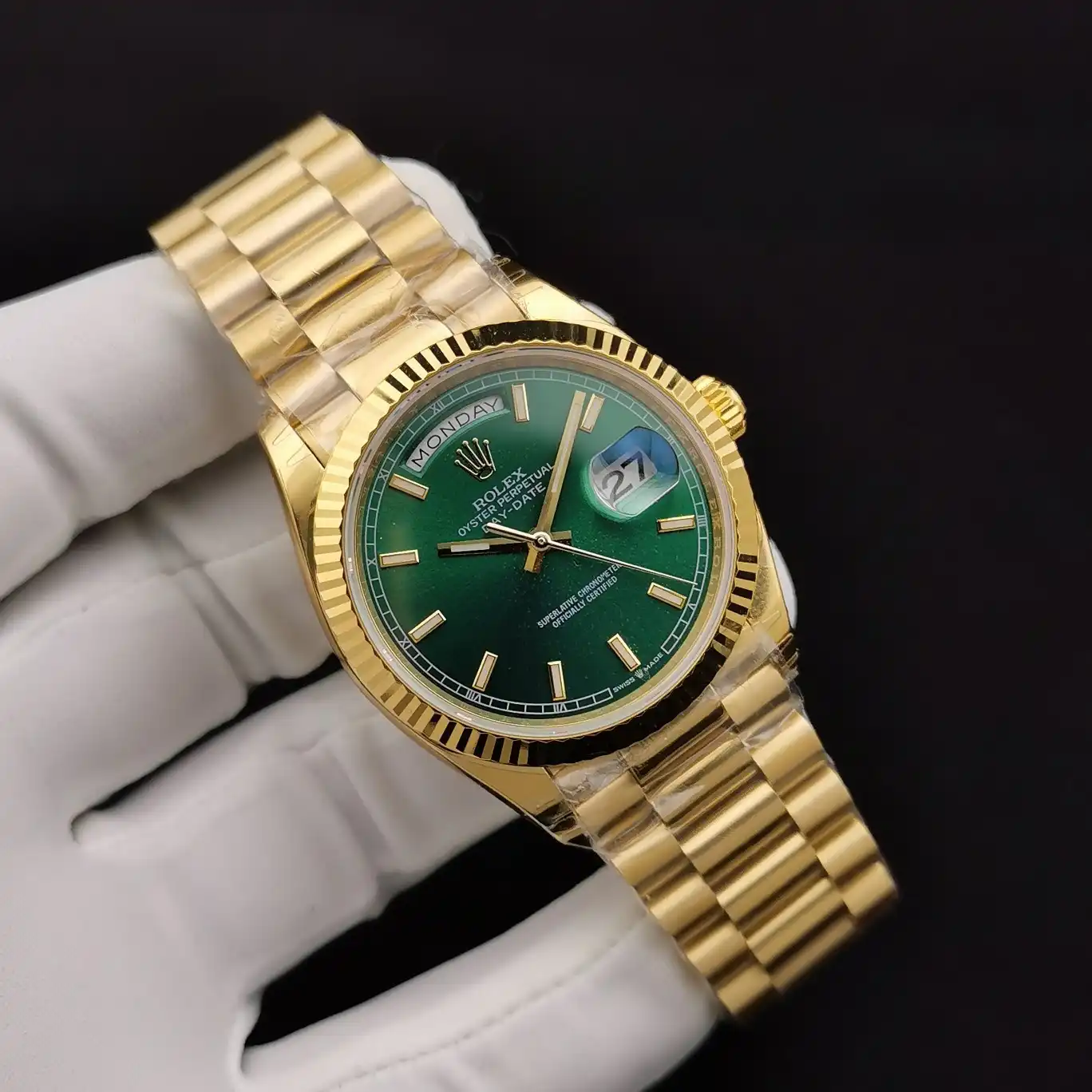 Rolex Day-Date II 36mm Green Dial 128238